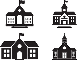 Fototapeta premium Charming Black and White Church Illustration with Steeple and Windows