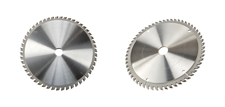 Circular saw blades, woodworking cutting tool on transparent background