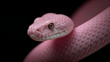 Fototapeta premium Close-up of a stunning pink python with intricate scales