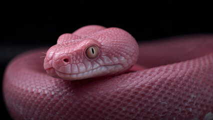 Fototapeta premium Close-up of a stunning pink python with intricate scales