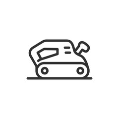 Electric sanding machine, linear icon. Surface smoothing tool. Line with editable stroke.