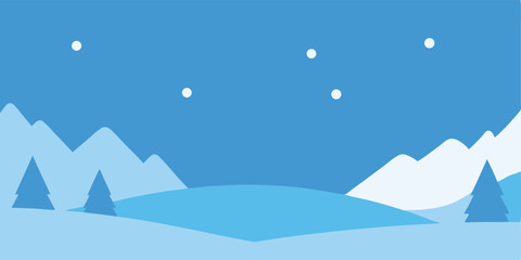 Naklejka premium winter landscape vector illustration