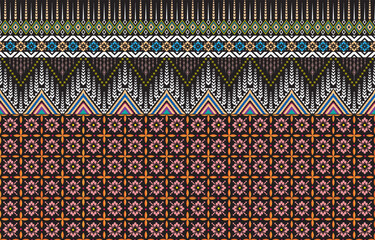 Ethnic-style seamless vector pattern. Tribal motif on a geometric background. Printing ornaments for paper, wallpaper, covers, textiles, fabric, apparel, and other materials