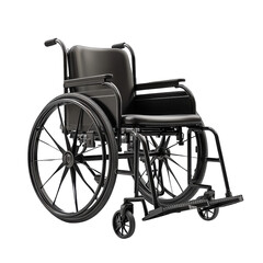 Fototapeta premium Black Wheelchair Accessibility Medical Equipment Transport Disability on transparent background