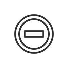 No entry traffic sign, linear icon. Restricted access zone symbol. Line with editable stroke.