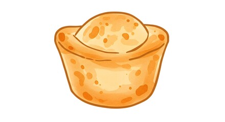 Watercolor Illustration of a Baked Pastry