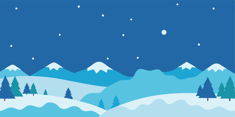 winter landscape with mountains