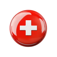Fototapeta premium Medical Symbol Red Cross 3D Icon Health Care Clinic Emergency Aid First on transparent background