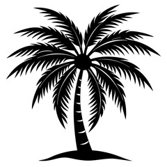 palm tree silhouette on white background