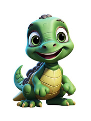 Fototapeta premium Joyful Cartoon Dragon Character with Big Eyes and Friendly Smile, Perfect for Children's Media and Storytelling Themes