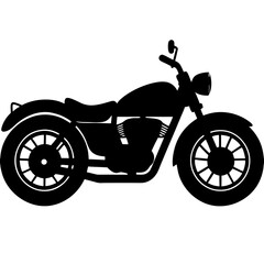 simple classic motorcycle isolated on white background