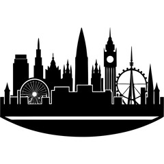 london skyline silhouette Simple on white background