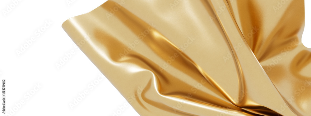 Poster high-resolution image of a luxurious golden fabric, perfect for backgrounds or design projects.