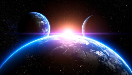 Fototapeta premium Planets rise at dawn