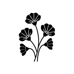 creative Minimalist single-stem blooms Icon vector silhouette illustration isolated on white background