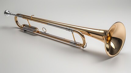 Obraz premium Realistic trumpet photo isolated white background high resolution picture