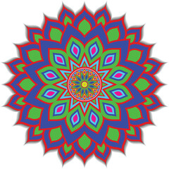 Colorful Mandala vector icon isolated in a white background, easily editable mandala vector, decoration element for meditation poster, yoga, banner, henna, invitation, cover page, design element