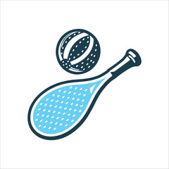Paddleball Icon: Ball and Paddle Illustration Ball and Paddle Reflection Clean Lines