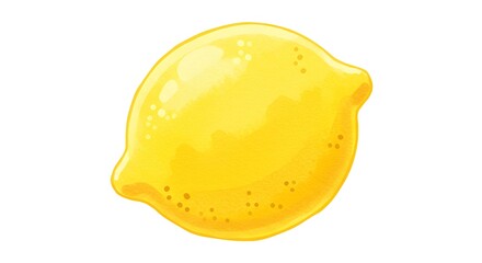 Watercolor Lemon Illustration on White Background
