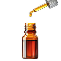 Amber Glass Dropper Bottle Essential Oil Serum CBD Medicine Healing Remedy on transparent background