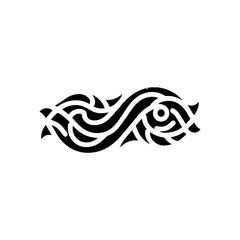 Fototapeta premium Minimal wave shaped tribal tattoo on white background