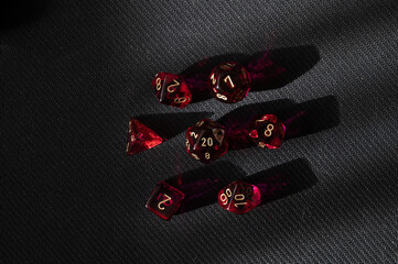 High-Contrast Red Polyhedral Dice Set