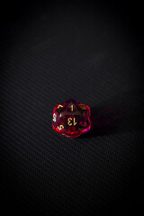 Minimalist Glowing Red D20 Die