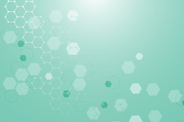 Abstract technology connect background lines and dots with hexagons. Modern hexagons technology concept design background. Vector illustration.