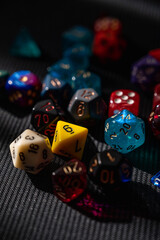 Colorful Polyhedral Dice for Tabletop RPG