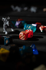 Red Dice in a Fantasy Gaming Scene