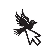 Bird with Cursor Vector Art Design