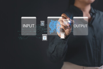 ai powered analytics scene shows thai business leader tapping holographic screen, seamless document workflow turning data into decisions with real time insights