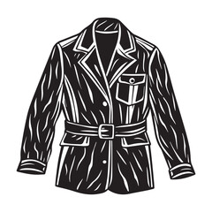 safari jacket technical fashion icon vector silhouette illustration
