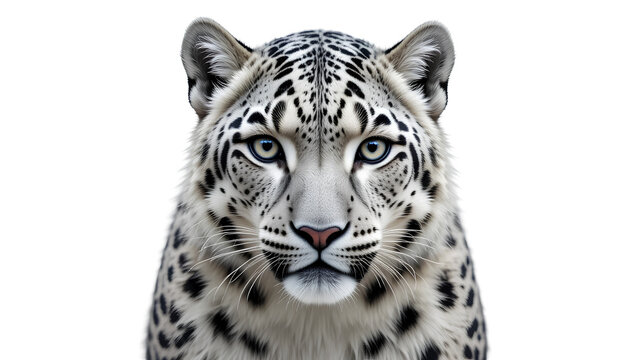 Snow Leopard Photo | Majestic Big Cat with Spotted Fur in Natural Habitat isolated on transparent background