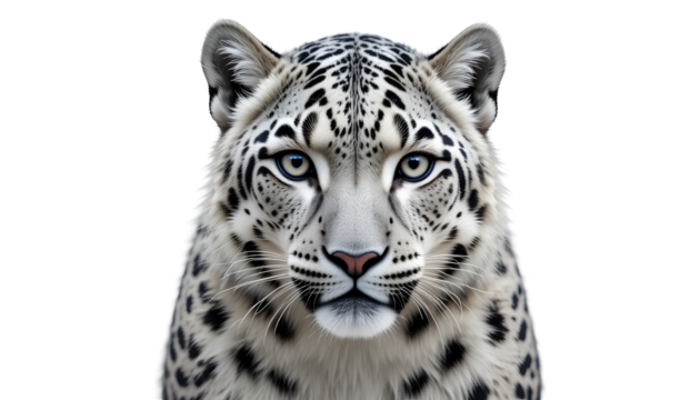 Snow Leopard Photo | Majestic Big Cat with Spotted Fur in Natural Habitat isolated on transparent background