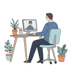 真剣なオンライン会議風景