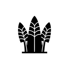 Naklejka premium creative Architectural botanicals (e.g., tropical leaves, structural stems)Icon vector silhouette illustration isolated on white background