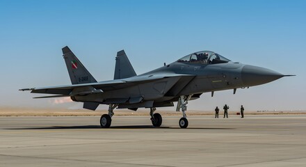 Powerful Fighter Jet Taking Off Military Aircraft in Action