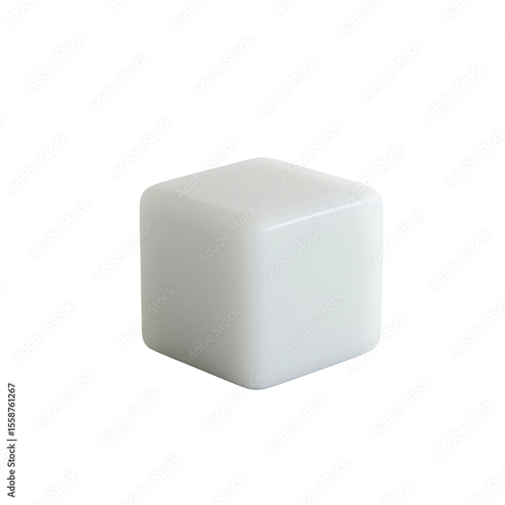 Poster a single white cube on black background simple minimal design