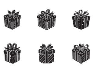 set of vector gift boxes