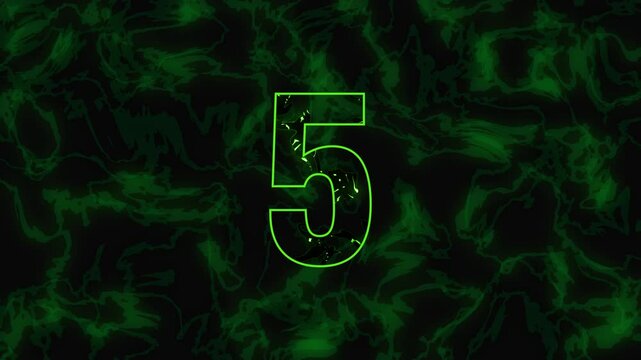 10 seconds countdown timer on dark electric glowing smooth foggy liquid lights background