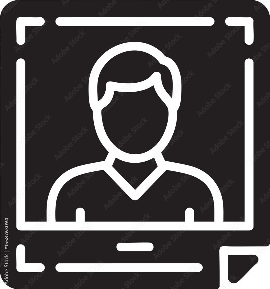 Poster generic profile picture icon vector: placeholder image for user avatar on transparent background for