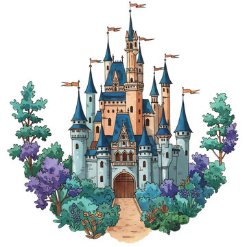 美しいお城 緑豊かな庭園