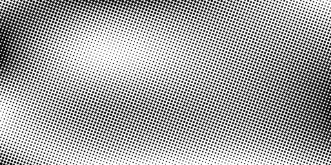 Grunge halftone gradient background. Faded grit noise texture. White and black sand wallpaper. Retro pixelated backdrop. Anime or manga style comic overlay. Vector graphic design textured template