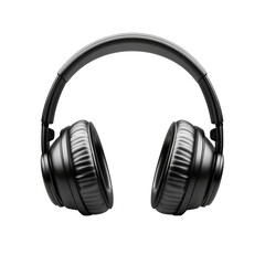 Isolate black audio experience Headphones for sound lovers Studio music on transparent background