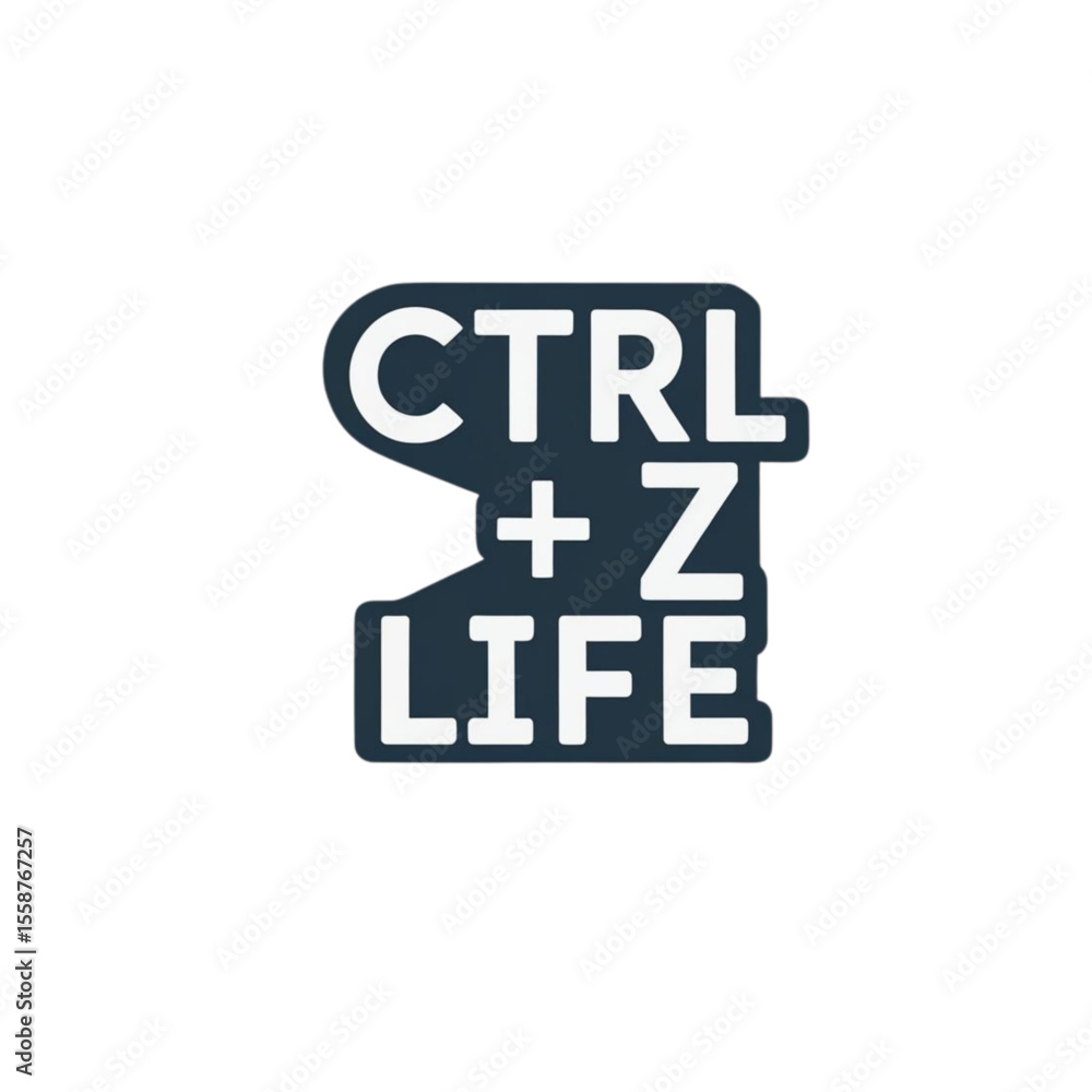 Poster ctrl z life phrase representing the desire to undo mistakes and start over in life