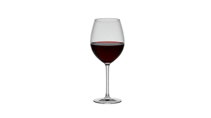 A glass of wine on a transparent background. png file. Generative AI
