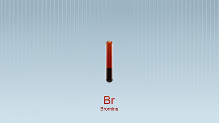Bromine Br Element Periodic Table Science 3d Illustration