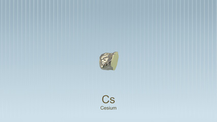 Cesium Cs Element Periodic Table Science 3d Illustration