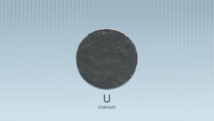 Uranium U Element Periodic Table Science 3d Illustration